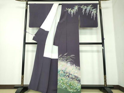 平和屋着物●訪問着　友禅　作家物　秋草文　暈し染め　正絹　逸品　DABA1944ps