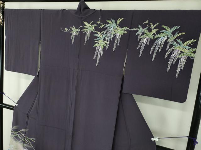 平和屋着物●訪問着　友禅　作家物　秋草文　暈し染め　正絹　逸品　DABA1944ps