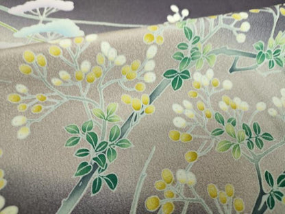 平和屋着物●訪問着　友禅　作家物　秋草文　暈し染め　正絹　逸品　DABA1944ps