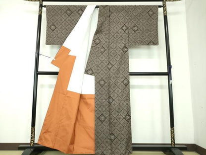 平和屋着物●本場大島紬　7マルキ　花菱文　正絹　逸品　未使用　DABA1949ps