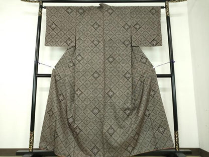平和屋着物●本場大島紬　7マルキ　花菱文　正絹　逸品　未使用　DABA1949ps