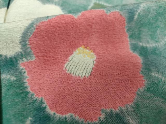 平和屋着物●絞り染師　清鈴　訪問着　椿　暈し染め　正絹　逸品　DABA1950ps