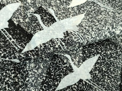 平和屋着物●訪問着　刺繍　群鶴　たたき染め　さが美扱い　正絹　逸品　DABA1953ps