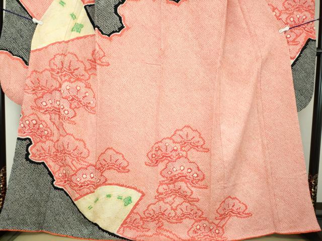 平和屋着物●豪華振袖　総絞り　檜扇松文　正絹　逸品　DABA1955ps