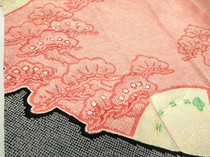 平和屋着物●豪華振袖　総絞り　檜扇松文　正絹　逸品　DABA1955ps