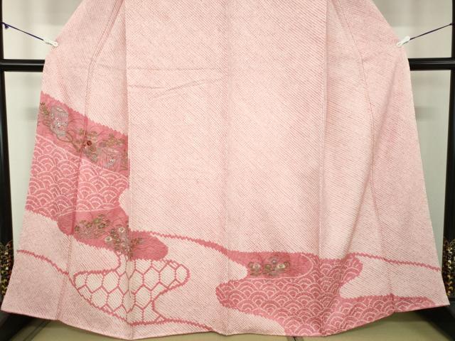 平和屋着物●訪問着　絞り　刺繍　貝桶花文　金彩　正絹　逸品　DABA1964ps 平和屋着物○訪問着 絞り 刺繍 貝桶花文 金彩 正絹 逸品 DABA1964ps