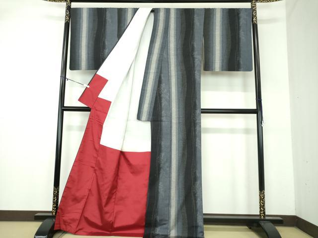 平和屋着物●本場真綿絢結城紬　繭の伝説　草花間道　証紙付き　正絹　逸品　DABA1968ps 平和屋着物○本場真綿絢結城紬 繭の伝説 草花間道 証紙付き