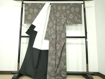 平和屋着物●本場大島紬　9マルキ　菊尽くし　正絹　逸品　未使用　DABA1972ps