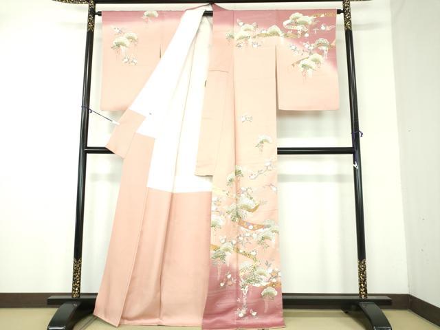 平和屋着物●訪問着　吉祥花熨斗文　暈し染め　金彩　正絹　逸品　DABA1973ps