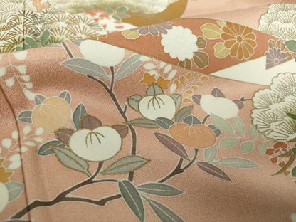 平和屋着物●訪問着　吉祥花熨斗文　暈し染め　金彩　正絹　逸品　DABA1973ps