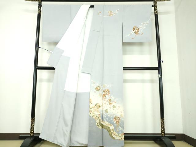 平和屋着物○訪問着 駒刺繍 道長宝尽くし 枝垂れ花 暈し染め 金彩