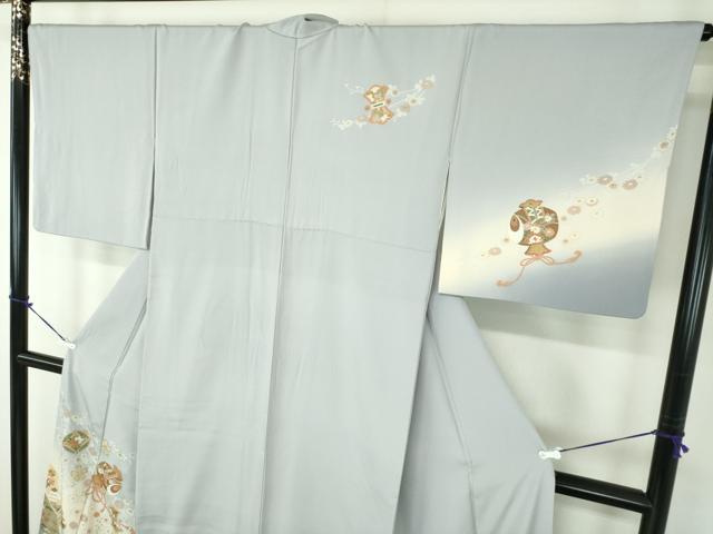 平和屋着物●訪問着　駒刺繍　道長宝尽くし　枝垂れ花　暈し染め　金彩　正絹　逸品　DABA1974ps 平和屋着物○訪問着 駒刺繍 道長宝尽くし 枝垂れ花 暈し染め 金彩 正絹