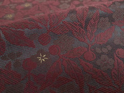 平和屋着物●両面　全通柄袋帯　唐織　大島紬美術館　梅　南天　金糸　正絹　逸品　DABA1976ps