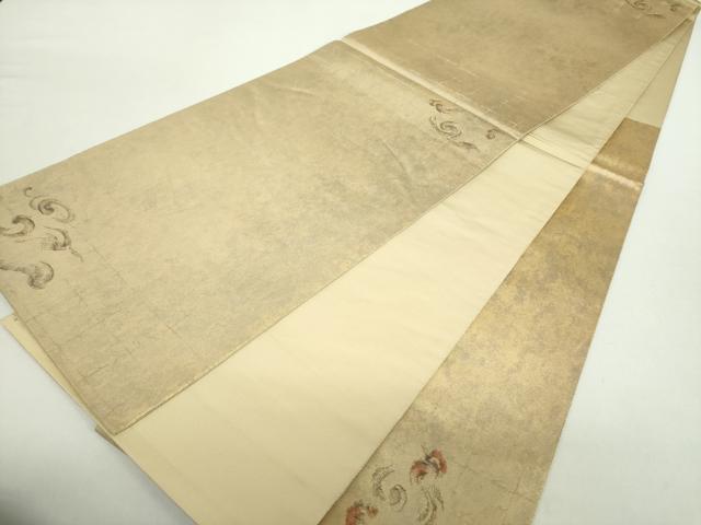 平和屋着物●六通柄袋帯　風神　金糸　引箔　正絹　逸品　DABA1978ps
