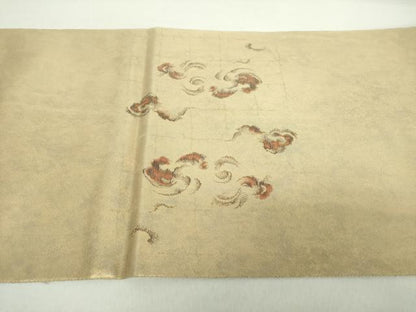平和屋着物●六通柄袋帯　風神　金糸　引箔　正絹　逸品　DABA1978ps