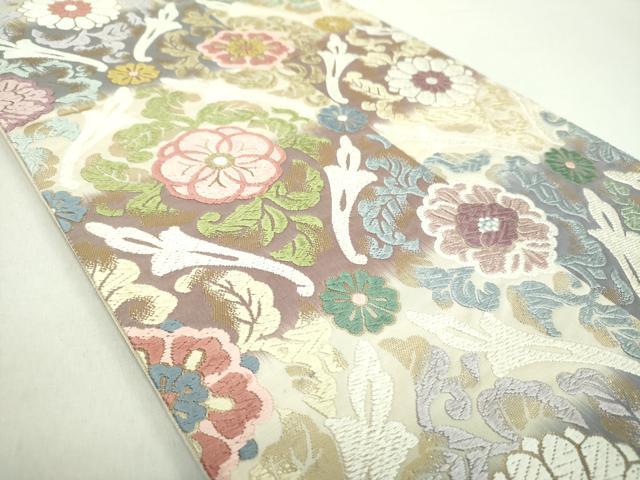 平和屋着物●六通柄袋帯　唐織　花菱文　金銀糸　正絹　逸品　DABA1985ps