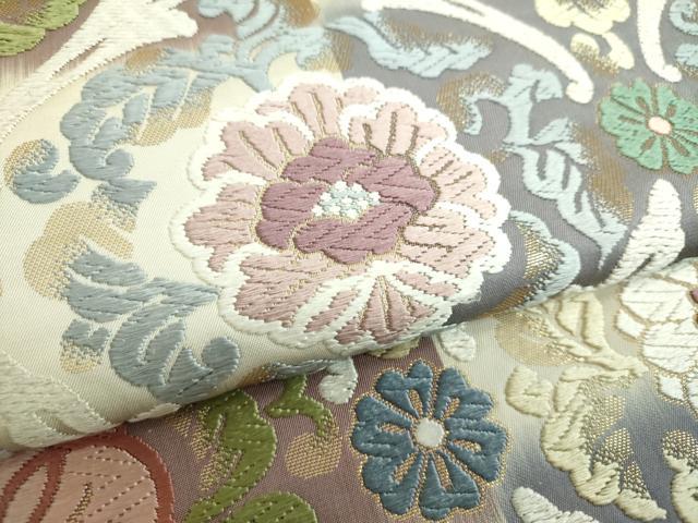 A19 袋帯　美品　唐織　【菱取麗彩華文】　正絹　着物　六通柄袋帯 袋帯美品唐織【菱取麗彩華文】正絹着物六通柄袋帯