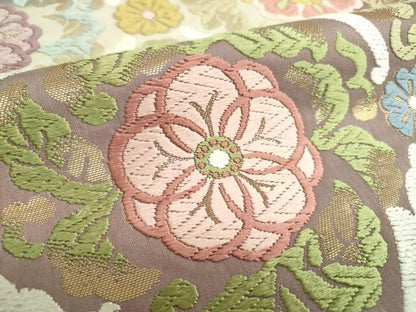 平和屋着物●六通柄袋帯　唐織　花菱文　金銀糸　正絹　逸品　DABA1985ps