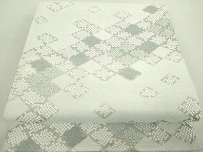 平和屋着物●両面　六通柄袋帯　唐織　鹿の子菱文　正絹　逸品　DABA1988ps