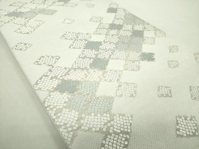 平和屋着物●両面　六通柄袋帯　唐織　鹿の子菱文　正絹　逸品　DABA1988ps