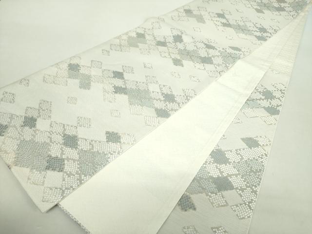 平和屋着物●両面　六通柄袋帯　唐織　鹿の子菱文　正絹　逸品　DABA1988ps