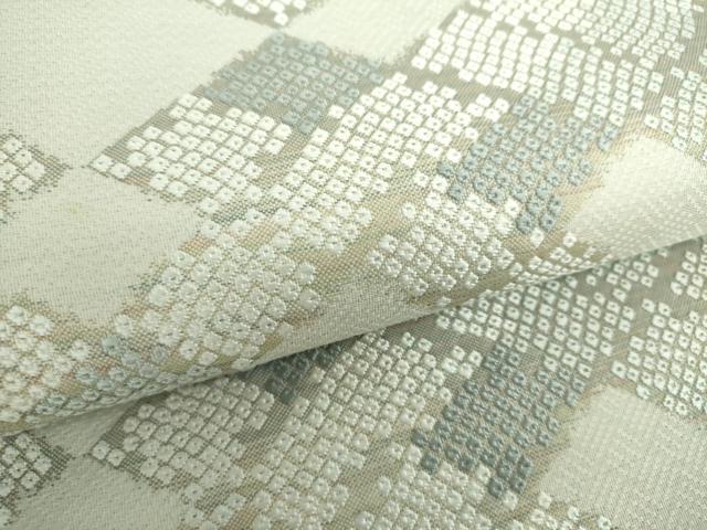 平和屋着物●両面　六通柄袋帯　唐織　鹿の子菱文　正絹　逸品　DABA1988ps