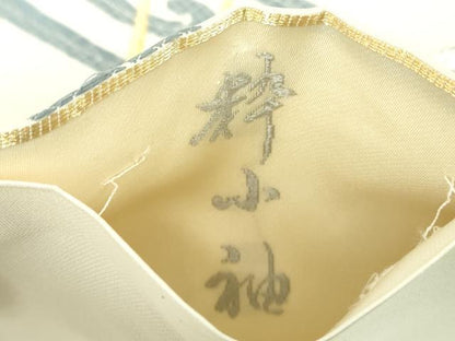 平和屋着物●六通柄袋帯　唐織　粋小袖　金糸　正絹　逸品　DABA1990ps
