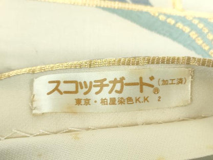 平和屋着物●六通柄袋帯　唐織　粋小袖　金糸　正絹　逸品　DABA1990ps