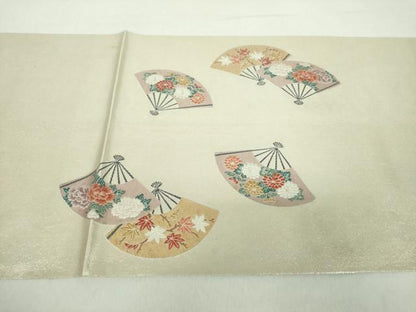 平和屋着物●加賀友禅の巨匠　初代　由水十久　西陣　長嶋成織物　ながしま帯　太鼓柄袋帯　観桜　瀞銀錦　正絹　逸品　DABA1994ps