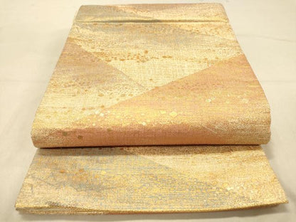 平和屋着物◎六通柄袋帯 重ね山箔散らし文 金糸 正絹 逸品 DABA2038jm