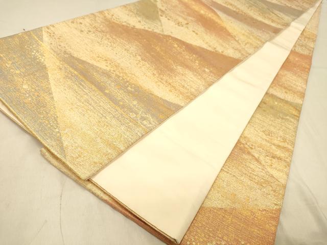 平和屋着物◎六通柄袋帯 重ね山箔散らし文 金糸 正絹 逸品 DABA2038jm