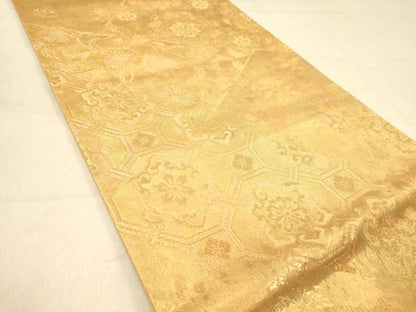 平和屋着物◎六通柄袋帯 名宝裂取文 金糸 引箔 正絹 逸品 DABA2058jm
