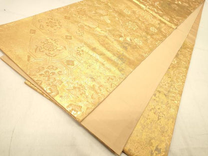 平和屋着物◎六通柄袋帯 名宝裂取文 金糸 引箔 正絹 逸品 DABA2058jm