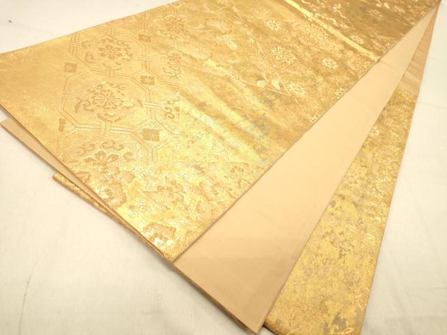 平和屋着物◎六通柄袋帯 名宝裂取文 金糸 引箔 正絹 逸品 DABA2058jm