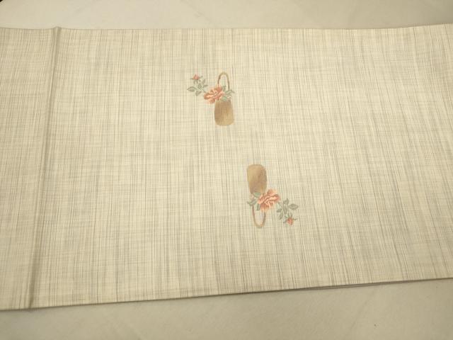 平和屋着物◎太鼓柄袋帯 飾花文 金糸 正絹 逸品 BAAV1694hv