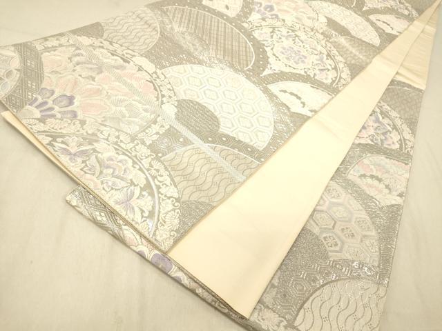 平和屋着物◎六通柄袋帯　唐織　九百錦　正倉院青海波　プラチナ箔　正絹　逸品　DABA2088jm