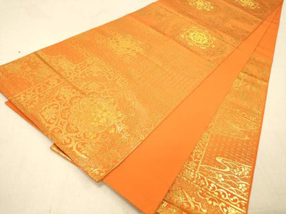 平和屋着物◎六通柄　本袋帯　正倉院花文　金糸　正絹　逸品　DABA2093jm