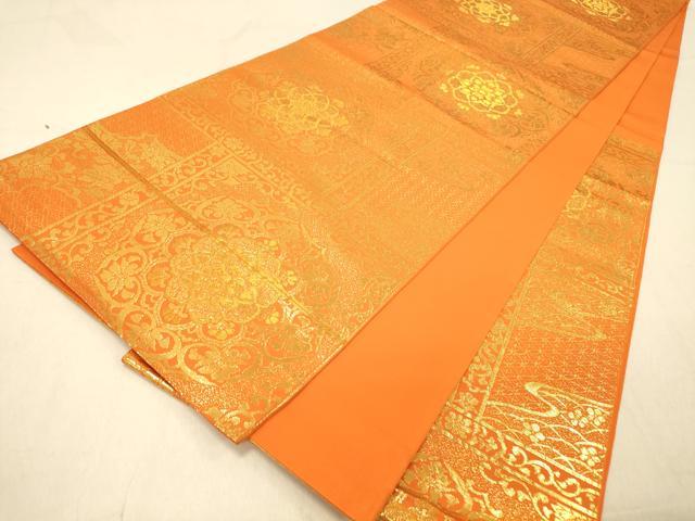 平和屋着物◎六通柄　本袋帯　正倉院花文　金糸　正絹　逸品　DABA2093jm