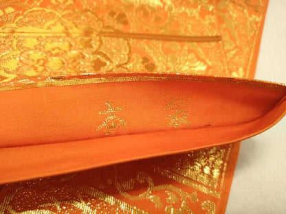 平和屋着物◎六通柄　本袋帯　正倉院花文　金糸　正絹　逸品　DABA2093jm