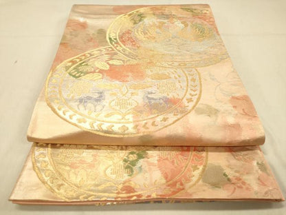 平和屋着物◎西陣　六通柄袋帯　高級　手織　古都錦　更紗鳳凰花文　金銀糸　正絹　逸品　DABA2108jm