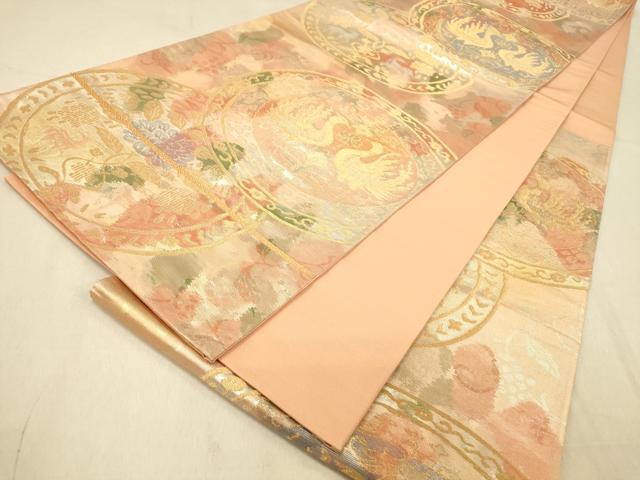 平和屋着物◎西陣　六通柄袋帯　高級　手織　古都錦　更紗鳳凰花文　金銀糸　正絹　逸品　DABA2108jm