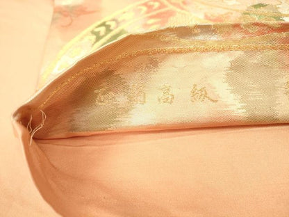 平和屋着物◎西陣　六通柄袋帯　高級　手織　古都錦　更紗鳳凰花文　金銀糸　正絹　逸品　DABA2108jm