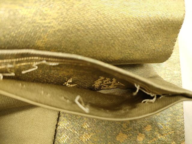 平和屋着物◎六通柄袋帯　唐織　青海鴛鴦文　手織　金糸　引箔　正絹　逸品　DABA2120jm