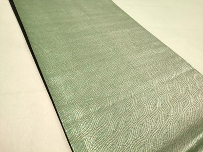 平和屋着物◎六通柄袋帯　霞文　銀糸　正絹　逸品　DABA2128jm
