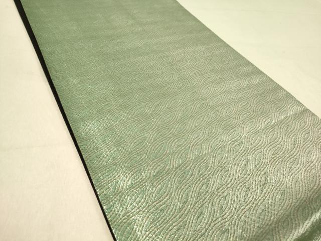 平和屋着物◎六通柄袋帯　霞文　銀糸　正絹　逸品　DABA2128jm
