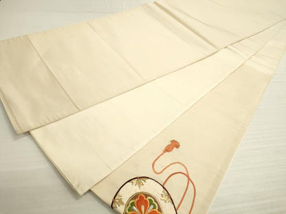 平和屋着物◎太鼓柄袋帯　花鼓文　金銀糸　正絹　逸品　DABA2141ya