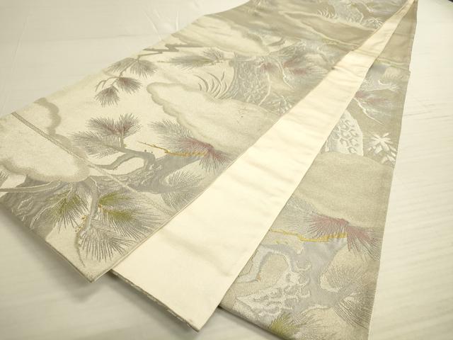 平和屋着物◎六通柄袋帯　唐織　枝松文　金銀糸　正絹　逸品　DABA2146ya