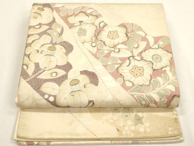 平和屋着物◎太鼓柄袋帯　辻が花　正絹　逸品　DABA2207ya