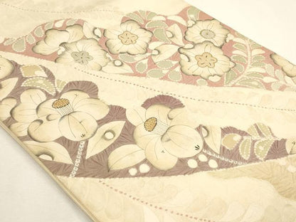 平和屋着物◎太鼓柄袋帯　辻が花　正絹　逸品　DABA2207ya