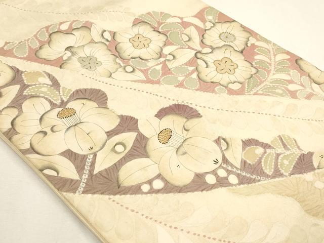 平和屋着物◎太鼓柄袋帯　辻が花　正絹　逸品　DABA2207ya